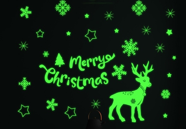 Glow-in-the-Dark Christmas Wall Stickers - Option for Two-Pack