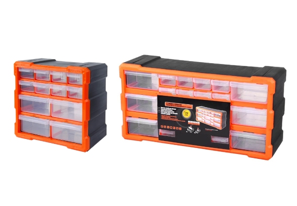 12-Drawer Plastic Organiser Storage Box - Option for 22-Drawer