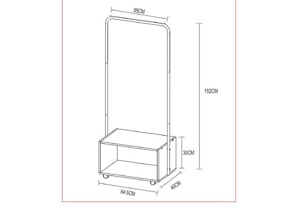 Greece Clothes Rack with Castors