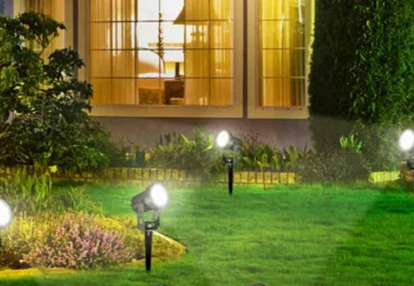 Solar Outdoor Garden Spotlight - Available in Two Light Colours & Option for Four or Six Headlights