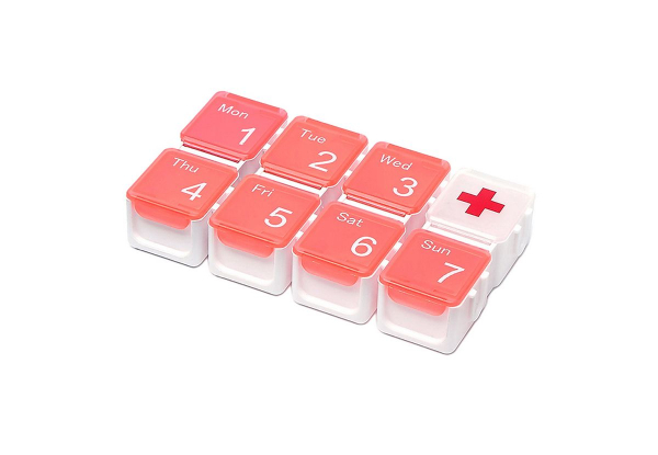 Eight Grid Pill Box - Three Colours Available & Option for Two-Pack