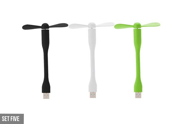 Three Adjustable Mini Phone USB Fans - Options for Apple, Andriod & USB