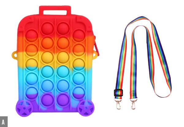 Pop Fidget Toy Shoulder Bag for Kids - Four Options & Two-Pack Available