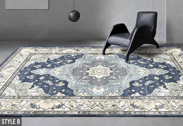 Retro Persian Printed Rug or Carpet Style Throw & Floor Mat- Four Styles & Three Sizes Available