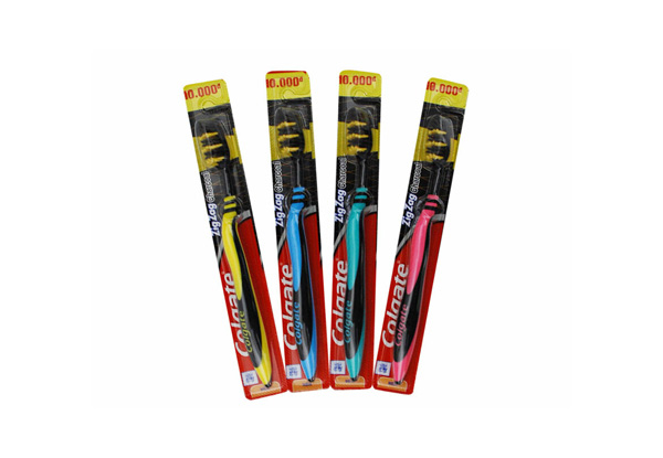 12-Pack of Colgate Zig-Zag Charcoal Toothbrushes (Essential Item)