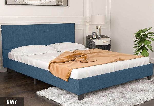 Banff Linen Bed Frame with Headboard - Available in Four Colours & Two Sizes