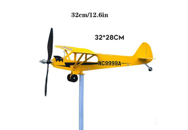 Piper J3 Cub Airplane Weathervane Windmill Decoration - Two Sizes Available