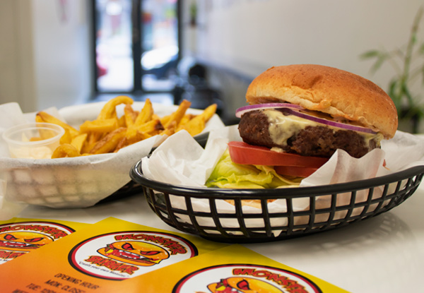 Original Monster Burger & Fries for One Person for Grand Opening - Options for up to Five People