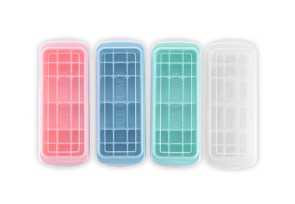 Silicone Ice-Making Mould with Cover - Four Colours Available with Free Delivery