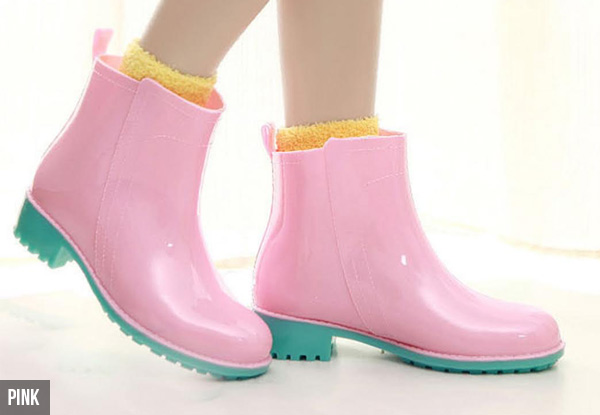 Rubber Ankle Rain Boots - Three Colours & Five Sizes Available with Free Delivery