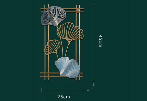 Metal Leaf Hanging Wall Art Decoration - Available in Four Styles & Option for Two-Pack