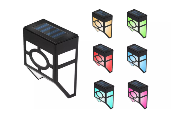 Four-Pack Solar-Powered Wall Lights with Colour-Changing Mode - Two Colours Available & Option for Eight-Pack