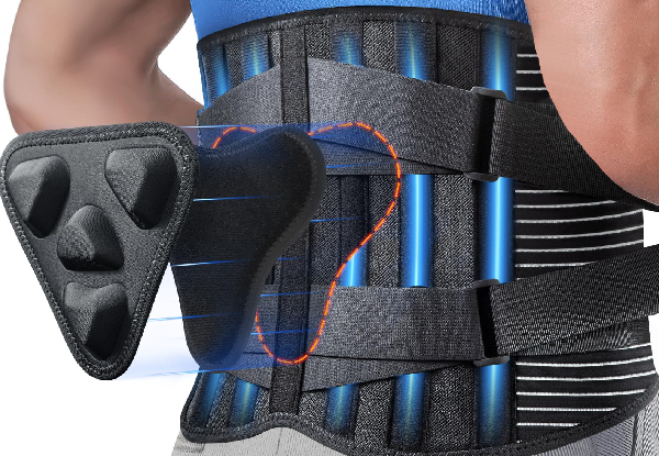 Back Support Belt with 3D Lumbar Pad - Available in Five Sizes