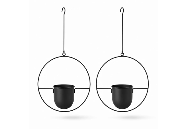 Two Minimalist Round Plant Hanger - Available in Three Colours