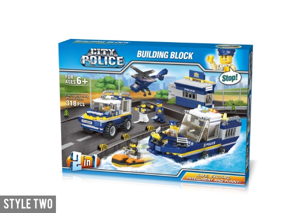 Police Themed Educational Blocks Range Compatible with Lego - Five Styles Available