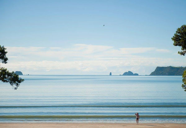 Coromandel Beachfront Break for Two People. incl. Free WiFi, Late Checkout, Use of Kayaks, Beach Bar, BBQ & Spa Pool - Options for Two or Three Nights