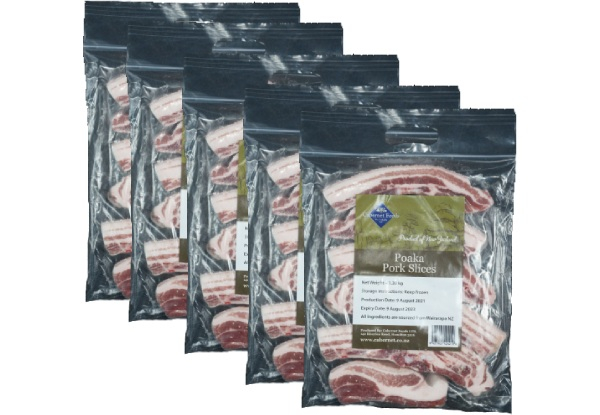 Frozen Poaka Pork Belly Slices 6.5kg - North Island Urban Delivery Only