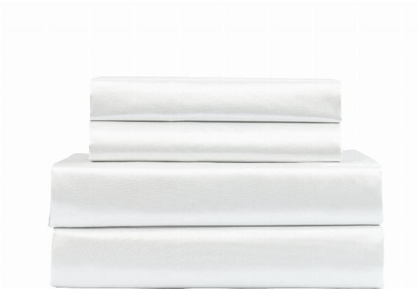 Four-Piece Royal Comfort Satin Sheet Set - Available in Six Colours & Two Sizes