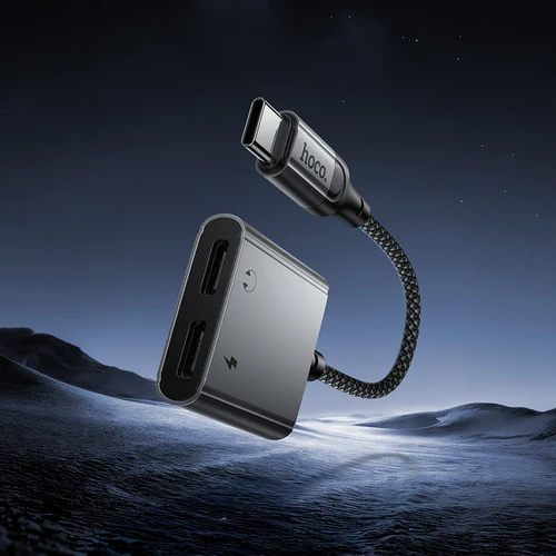 Hoco 2 in 1 USB-C to 2x USB-C Adaptor