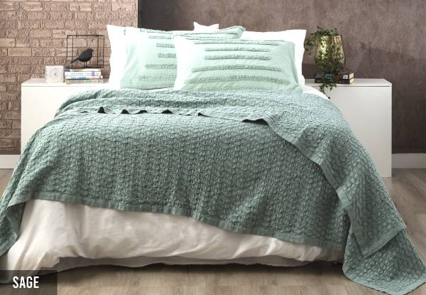 Lexico Waffle Cotton Blanket - Available in Four Colours & Three Sizes