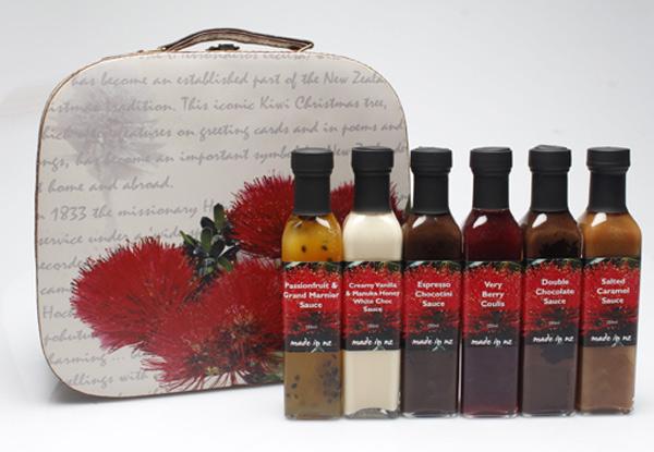A Pohutukawa Sweet Christmas Gift Case incl. Six Sweet Sauces