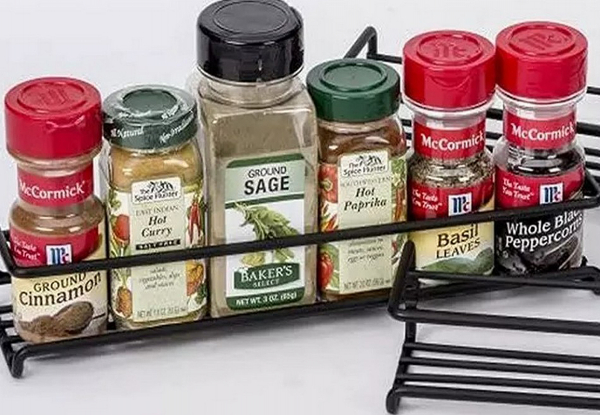 Two-Pack Wall Mount Spice Rack Organiser - Option for Four-Pack