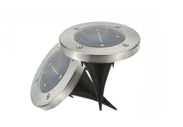 Four-Pack of LED Solar Powered In-Ground Lights - Option for Eight-Pack