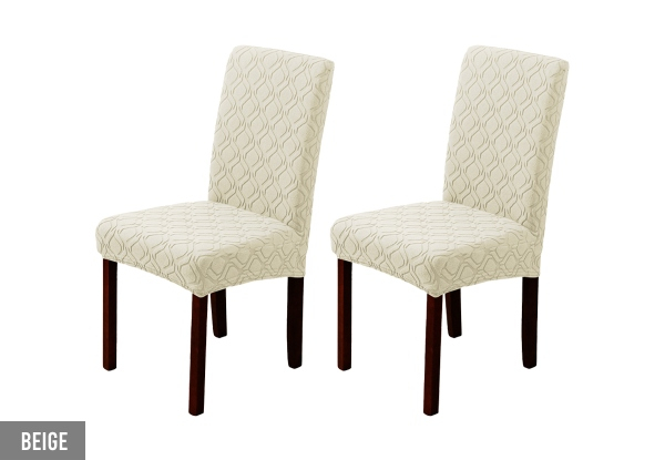 Two-Piece Jacquard Chair Cover - Available in Five Colours & Options for Two-Set