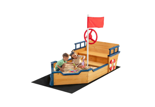 Kids Outdoor Boat Sand Pit Box Activity Centre Playset