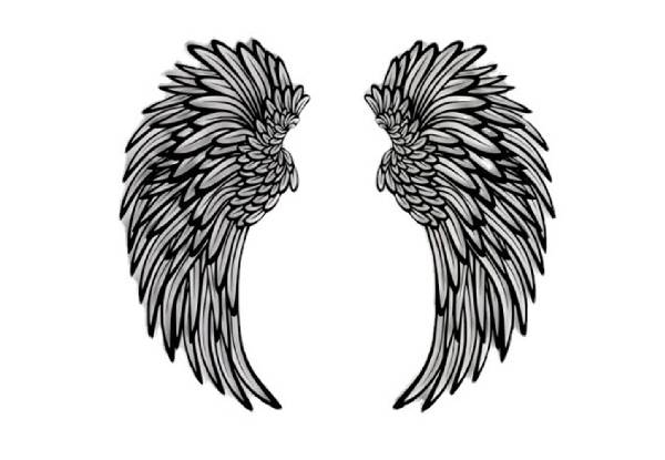 Angel Wings Metal Wall Decor with LED Light - Four Sizes Available