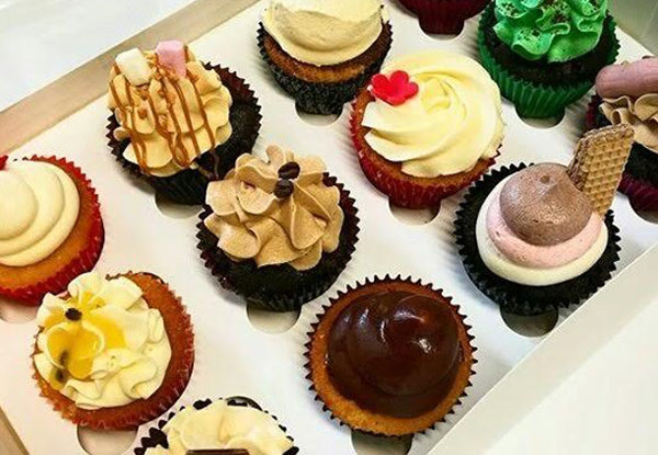 Box of up to 12 Premium Cupcakes with Options for up to 24 Mini Cupcakes - Two Pick Up Locations Available