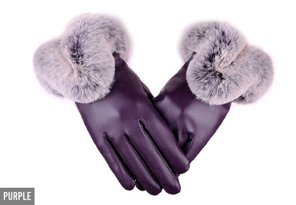 Touch Screen Fur Trim Gloves - Option for Two & Three Colours Available with Free Delivery
