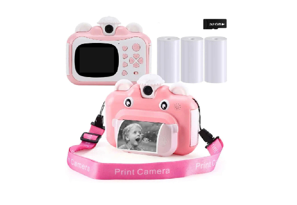 Kids Instant Camera Incl. Three Roll Papers & 32GB Memory Card