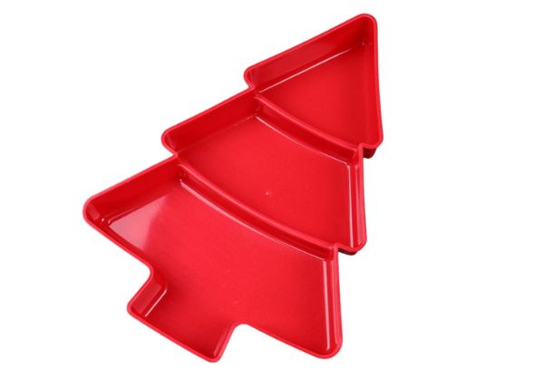 Christmas Tree Shaped Plate with Three Compartments - Four Colours Available