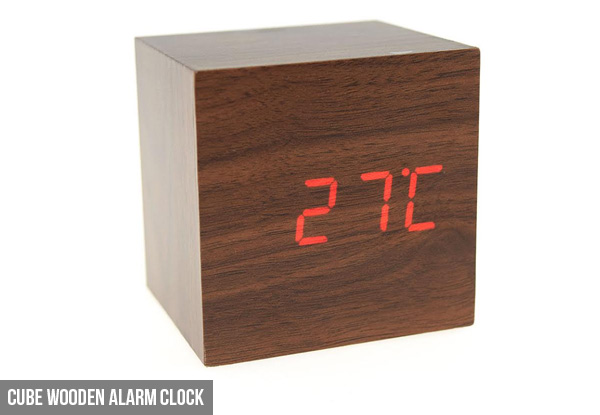 Wooden Digital LED Alarm Clock