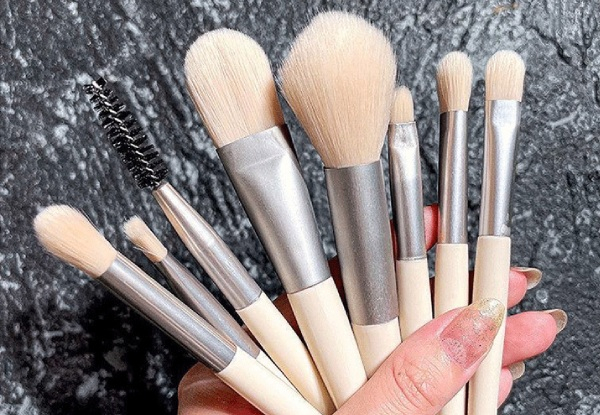 Eight-Piece Makeup Brush Set - Four Colours Available