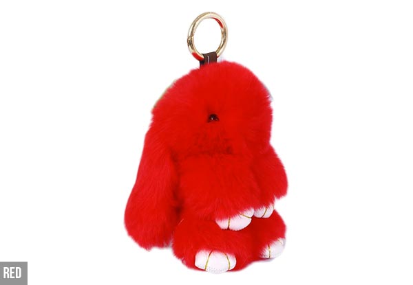 Fluffy Bunny Key Ring - Options for 14cm or 18cm & Seven Colours