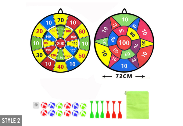 Kids Large Double-Sided Dart Board Game - Two Styles Available