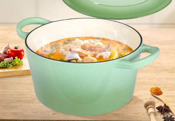 Toque 4L Enamelled Dutch Oven Cast Iron Pot with Lid - Three Colours Available