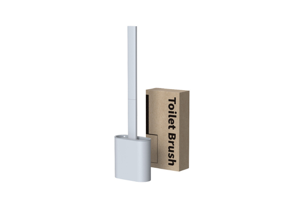 Silicone Toilet Brush with Holder - Three Colours Available