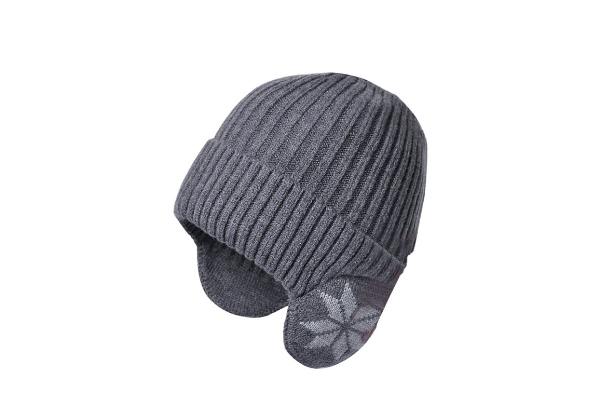 Unisex Knit Earflap Beanie Hat - Available in Five Colours & Option for Two-Pack