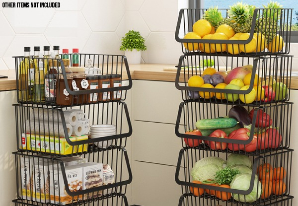 Tiered Steel Wire Kitchen Storage Trolley - Two Sizes Available
