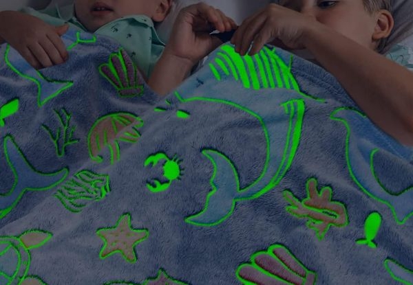 Glow in The Dark Throw Blanket - Available in Four Sizes & Option for Two-Pack