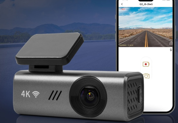 4K Hidden Wi-Fi Dash Camera with 64GB Card