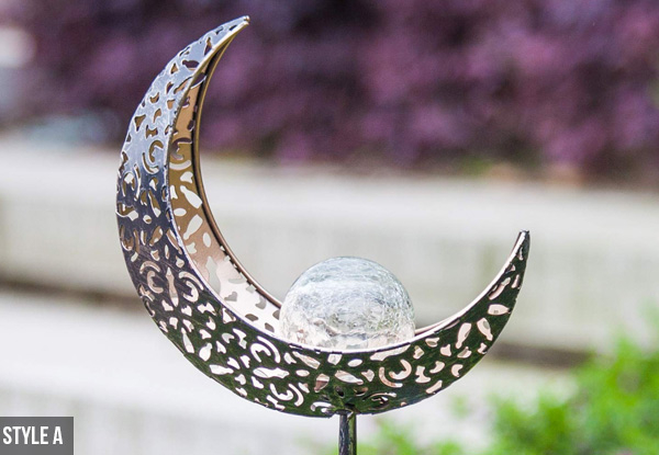 Outdoor Moon Crackle Glass Metal Lights - Two Styles Available