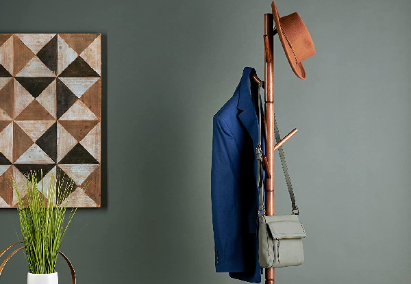 Six-Hook Wooden Tree Coat Rack - Available in Two Colours