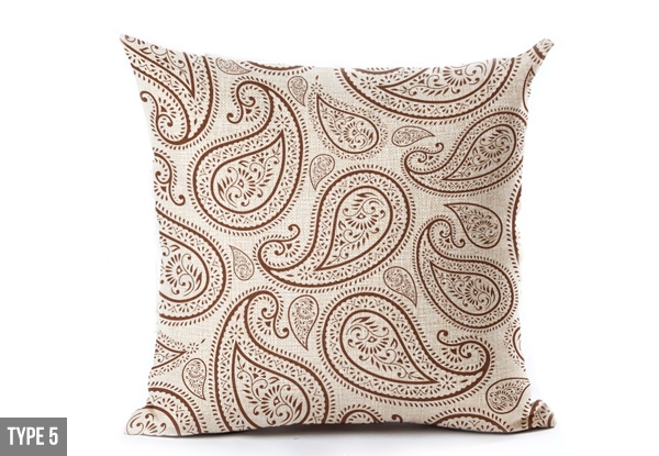 Paisley Print Linen Cushion Cover - Nine Options Available