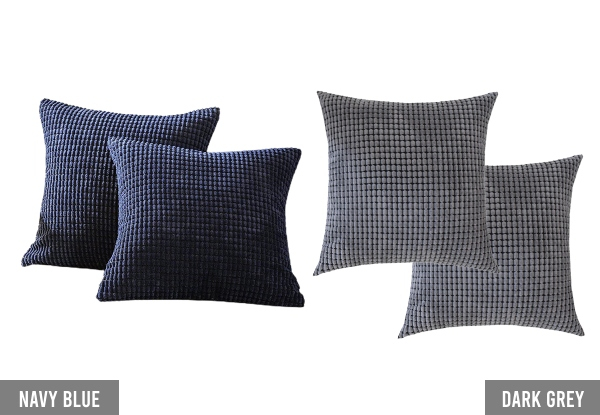 Two-Pack Corduroy Cushion Cover - Available in Five Colours & Option for Four-Pack