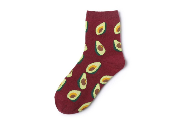 Six-Pairs of Cotton Tropical Fruit Socks
