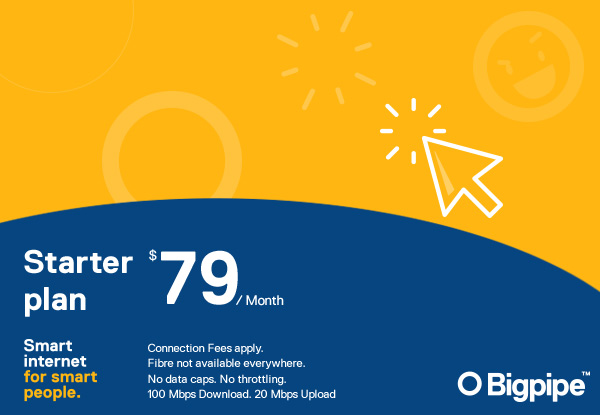 First Month Free, No Standard Connection Fee, Access to the Bigpipe App on a Leave-Anytime Plan OR First Month Free, No Standard Connection Fee, Access to the Bigpipe App & a Modem on a 12-Month Plan